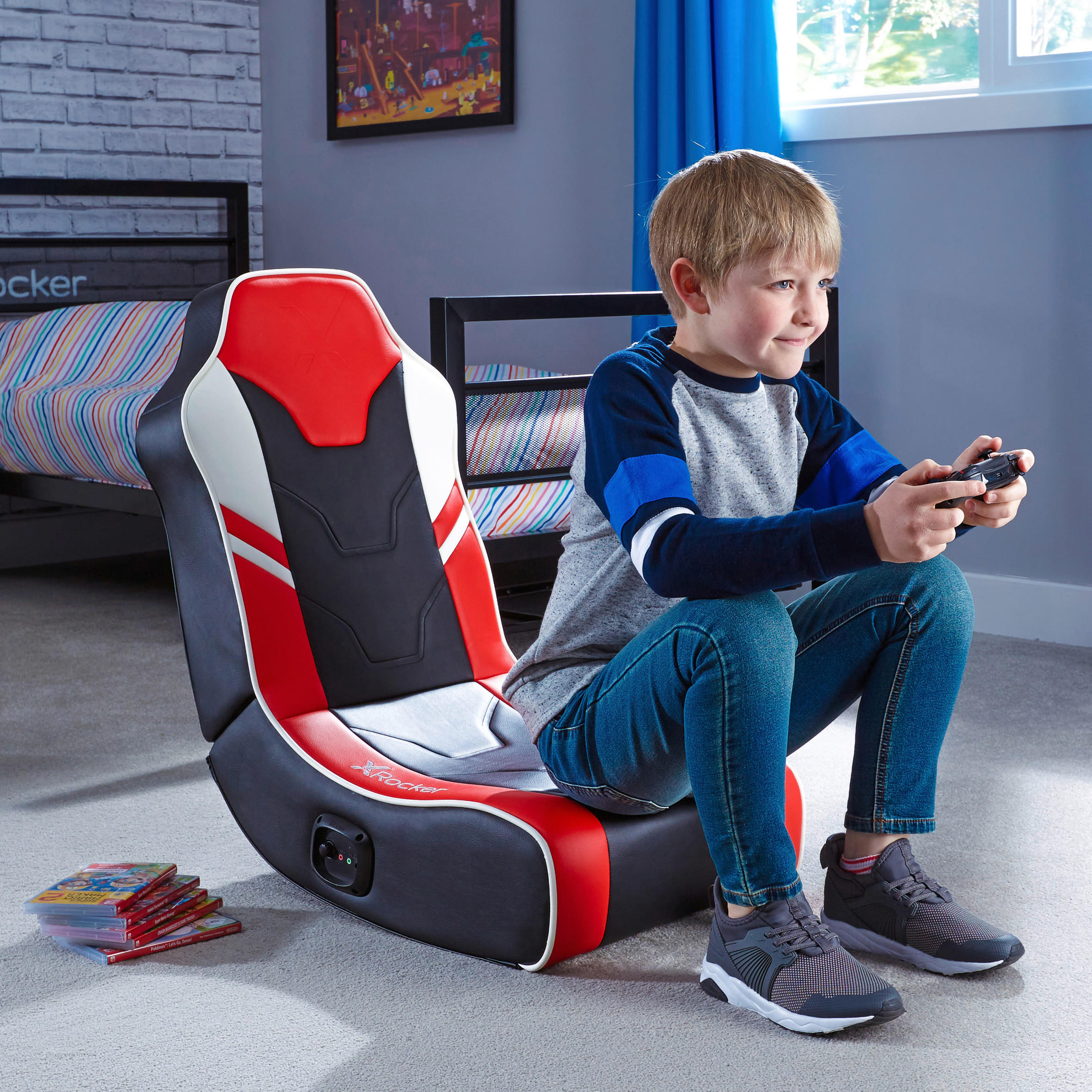 GAMINGSESSEL Rot Textil   - Rot, MODERN, Textil (42/64/75cm) - X Rocker