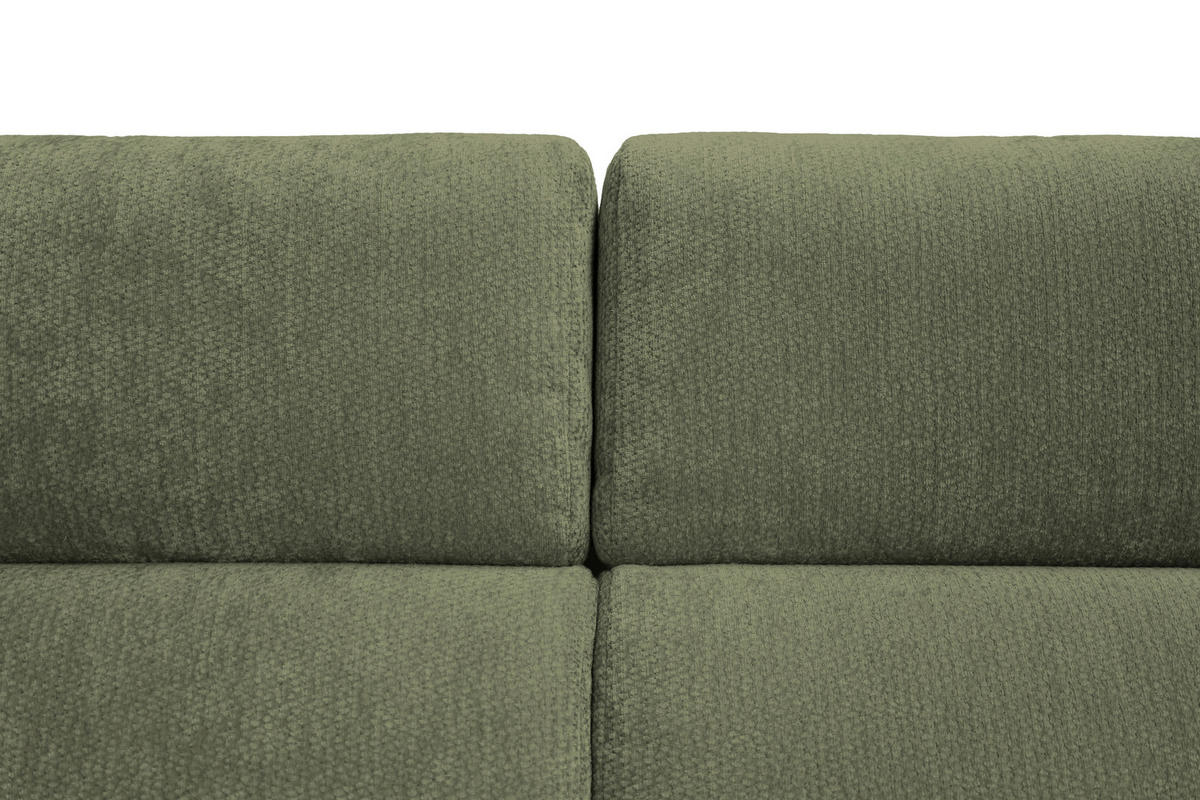 ECKSOFA Dunkelgrün Chenille Bettkasten, Schlaffunktion, Rücken echt, Kopfteilverstellung, Liegefläche im Originalstoff  - Dunkelgrün/Schwarz, KONVENTIONELL, Textil/Metall (206/265cm) - Carryhome