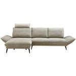 ECKSOFA inkl. Funktionen Beige Mikrofaser  - Beige/Schwarz, Design, Textil/Metall (170/325cm) - Novel