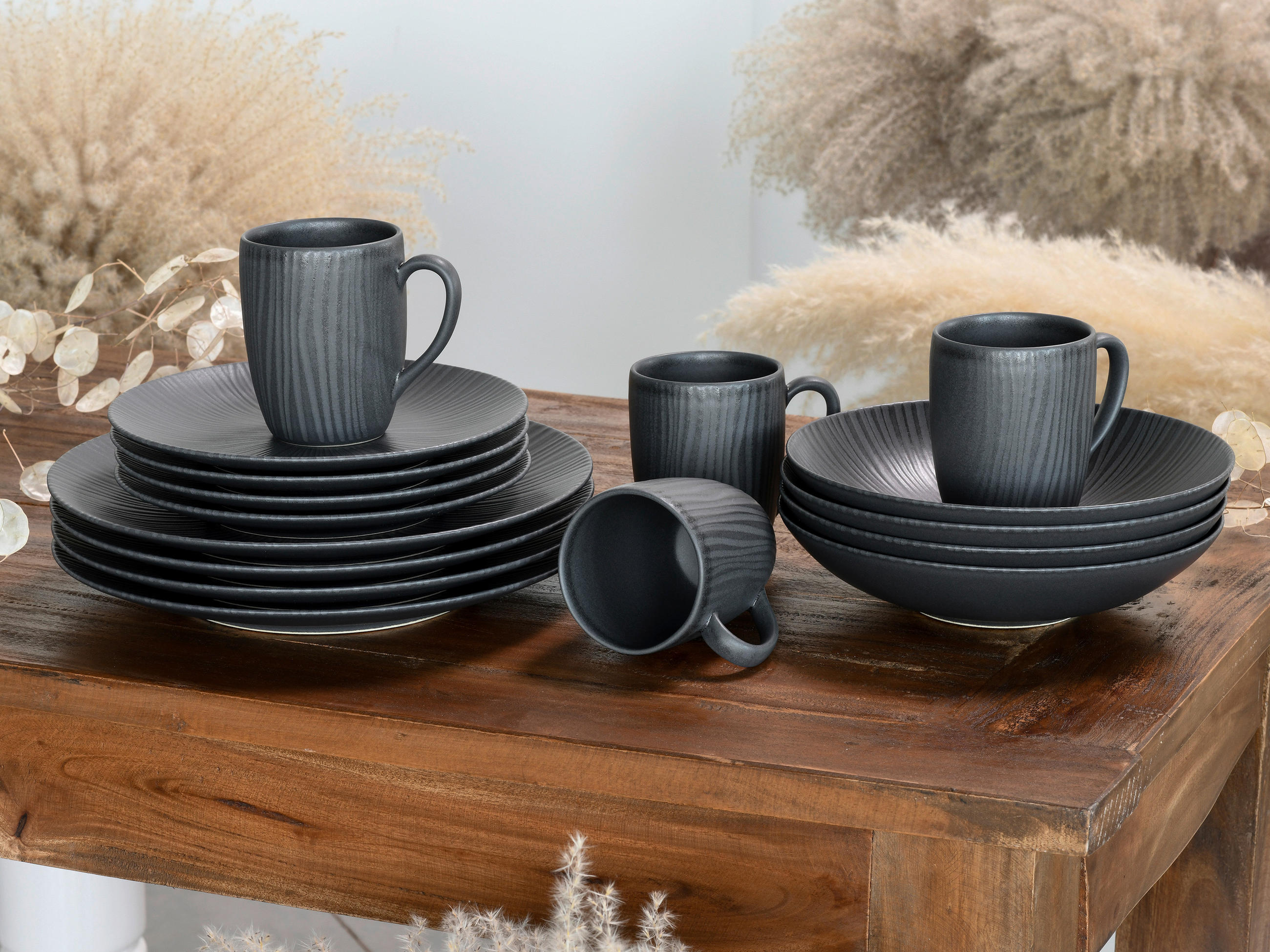 KAFFEEBECHERSET Vesuvio Black 6-teilig  - Schwarz, Basics, Keramik (0,3l) - Creatable