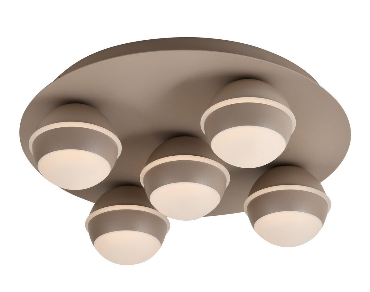 LED-DECKENLEUCHTE Biarritz 40/40/14 cm  - Sandfarben, Design, Kunststoff/Metall (40/40/14cm)