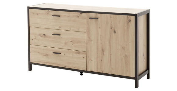 SIDEBOARD 146/83/40 cm  in Anthrazit, Eichefarben  - Eichefarben/Anthrazit, Design, Holzwerkstoff/Metall (146/83/40cm) - Carryhome