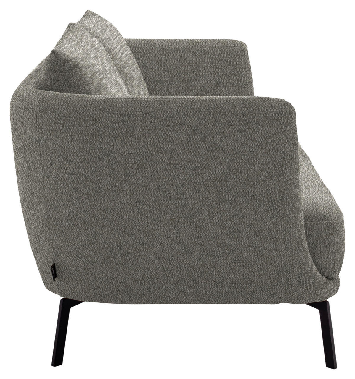 2,5-SITZER  in Flachgewebe Alufarben  - Schwarz/Alufarben, Design, Textil/Metall (190/71/91cm) - Schöner Wohnen