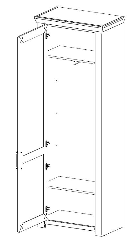 Thumbnail - SetOne by Musterring Garderobenschrank, Eiche, Pinien, Holzwerkstoff, 2 Fächer, 74.5x206.6x42.2 cm, Beimöbel erhältlich,...