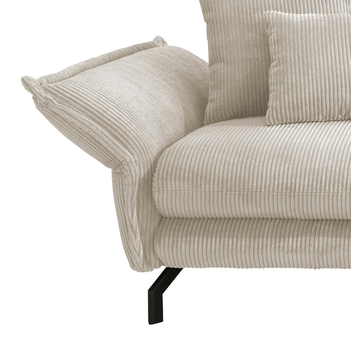 ECKSOFA in Cord Beige  - Beige/Schwarz, Modern, Textil/Metall (255/180cm) - Livetastic