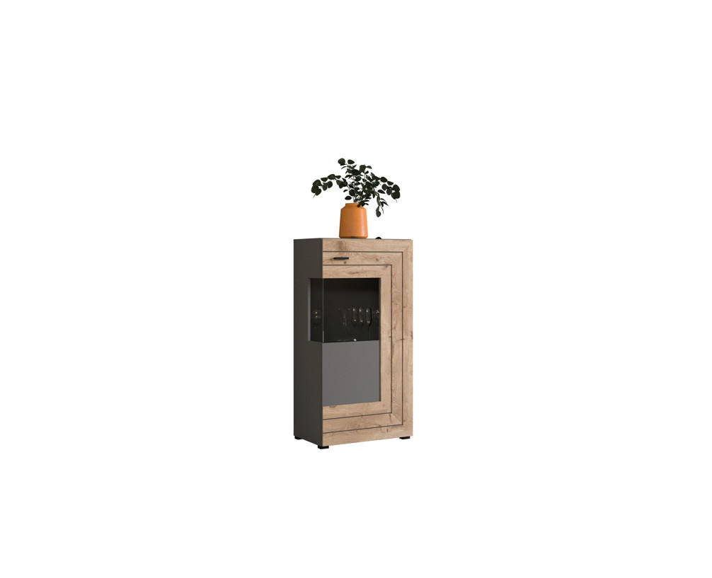 Mid.you Drehtürenschrank Grau 117x60x37 cm
