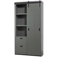 MEHRZWECKSCHRANK 122/230/37 cm  in Grün  - Schwarz/Grün, Design, Holz (122/230/37cm) - Livetastic