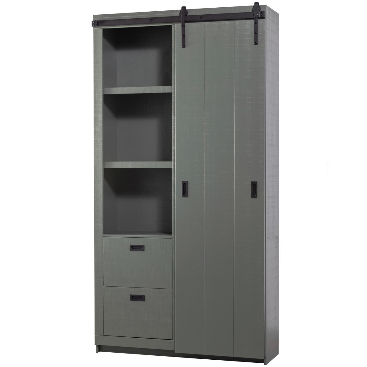 MEHRZWECKSCHRANK 122/230/37 cm  in Grün  - Schwarz/Grün, Design, Holz (122/230/37cm) - Livetastic