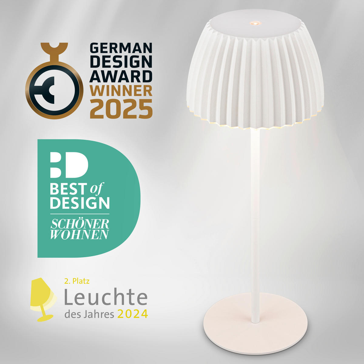 AKKU-TISCHLEUCHTE 14,5/36,5 cm  - Weiß, Basics, Kunststoff/Metall (14,5/36,5cm)