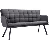SITZBANK 170/88/65 cm  in Blaugrau  - Blaugrau/Schwarz, Design, Textil/Metall (170/88/65cm) - Stylife