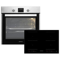 BACKOFENSET ASET1408800I  - Edelstahlfarben/Schwarz, Trend, Glas/Metall (59,5/59,5/56,5cm) - Respekta