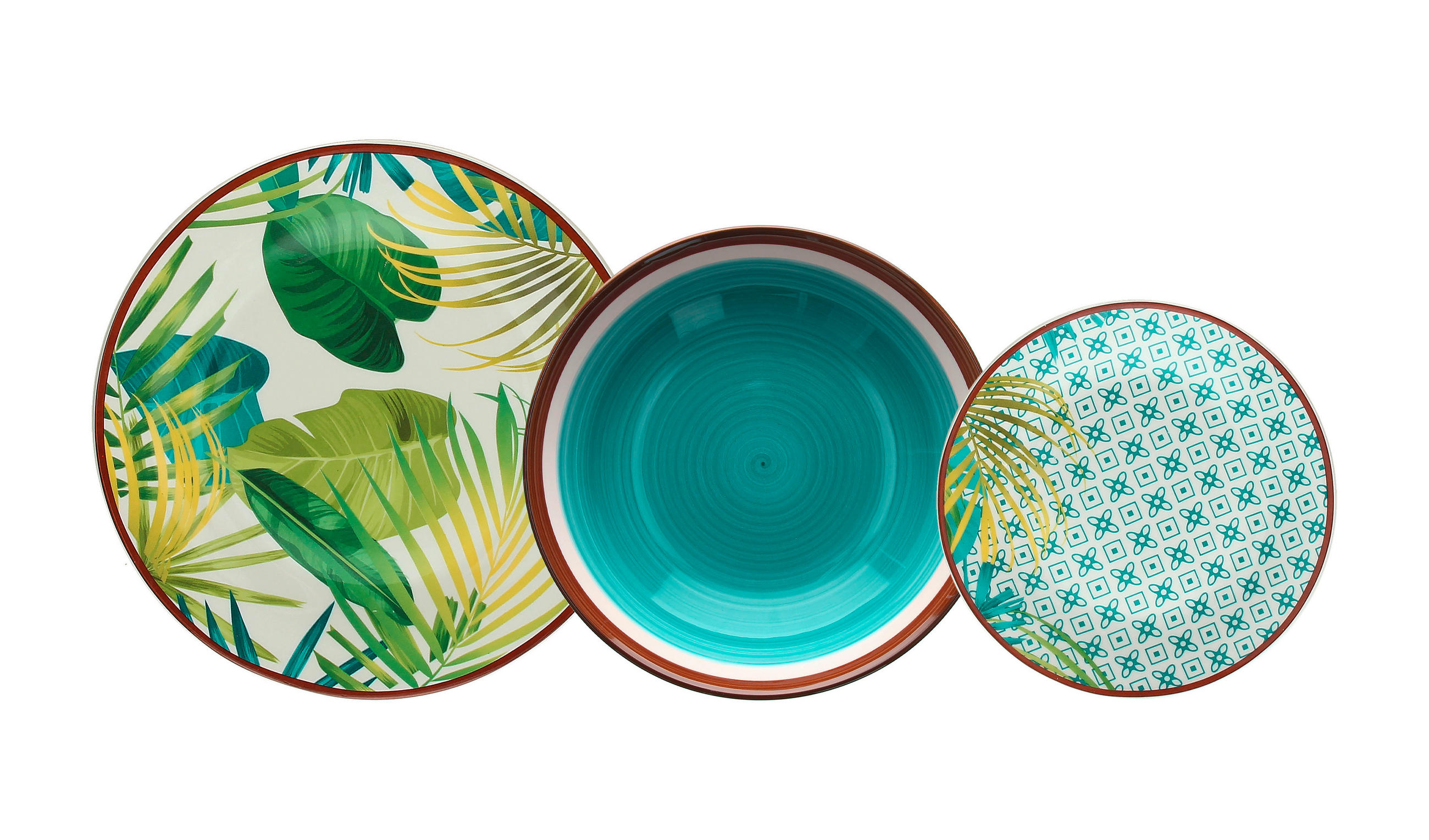 JEDILNI SERVIS  MADISON JUNGLE     18-delni   - večbarvno, Basics, keramika (34/22/27,5cm) - Tognana