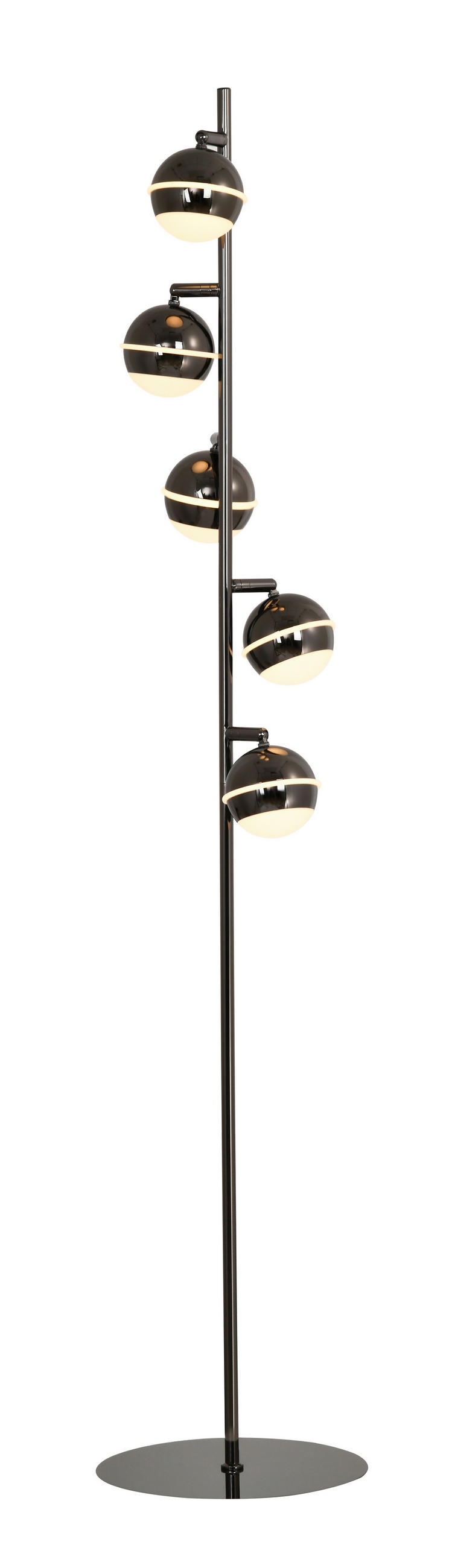 LED-STEHLEUCHTE Biarritz 25/140/25 cm  - Schwarzchrom, Design, Kunststoff/Metall (25/140/25cm)