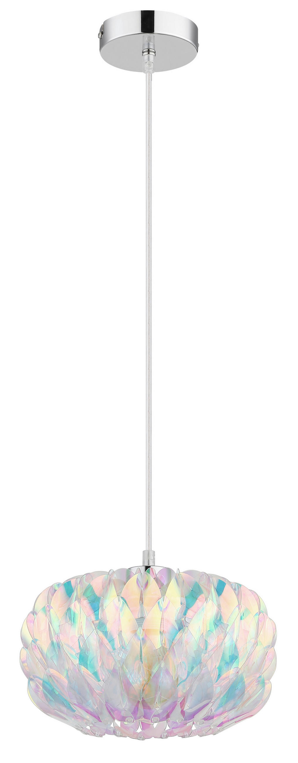 HÄNGELEUCHTE Juana 25/120 cm  - Klar/Chromfarben, Design, Kunststoff/Metall (25/120cm) - Globo