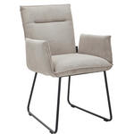 ARMLEHNSTUHL  in Eisen Feincord  - Ecru/Schwarz, Design, Textil/Metall (59/87/62cm) - Johann Jakob