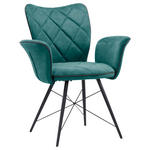 ARMLEHNSTUHL Webstoff Petrol Typenauswahl  - Petrol/Schwarz, Design, Textil/Metall (73/89/62cm) - Hom`in