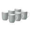 KAFFEEBECHERSET VARIO 6-teilig  - Weiß/Grau, Basics, Keramik (11/10/8cm) - Van Well