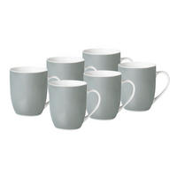 KAFFEEBECHERSET VARIO 6-teilig  - Weiß/Grau, Basics, Keramik (11/10/8cm) - Van Well
