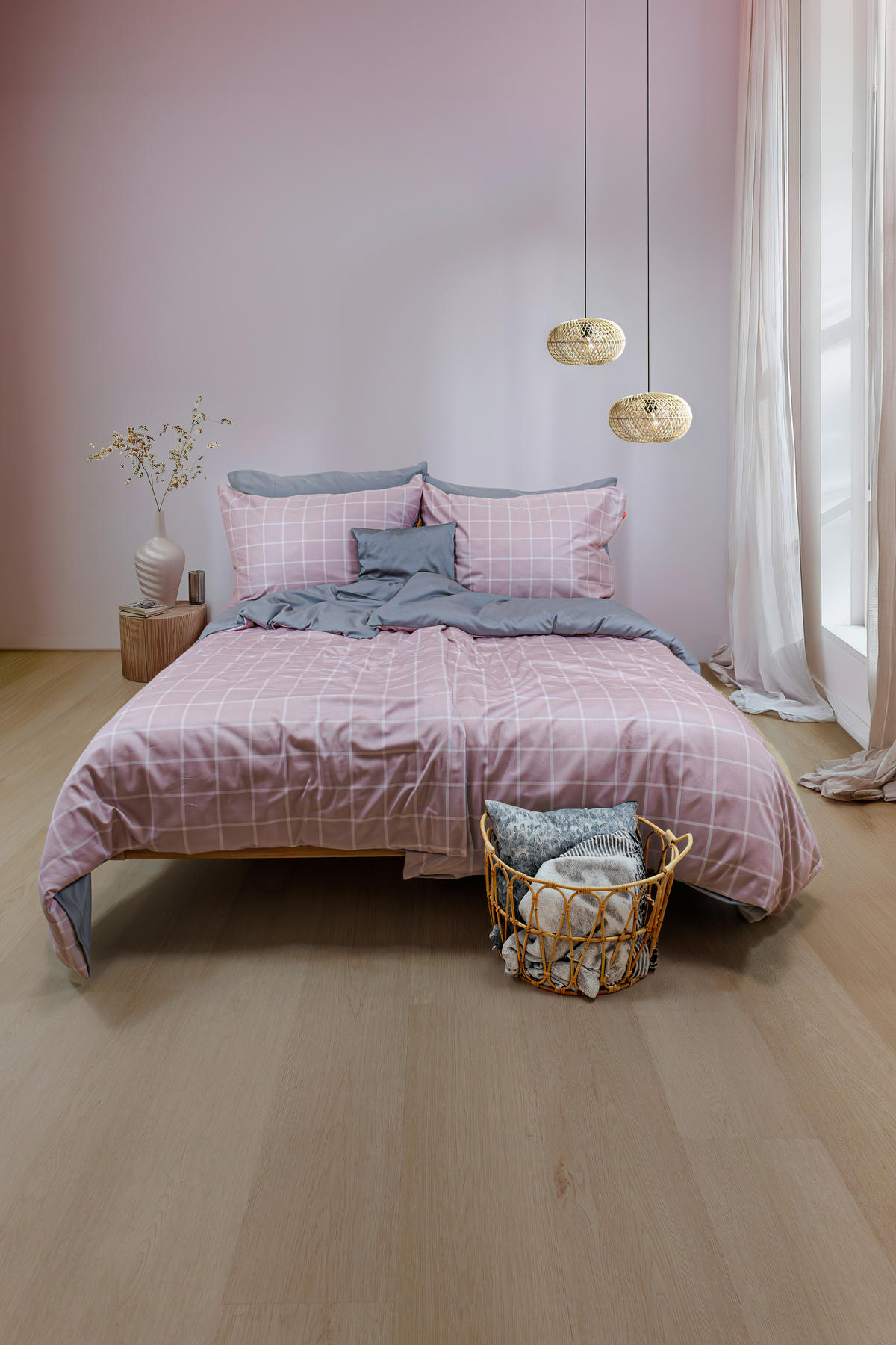 BETTWÄSCHE 2-teilig Makosatin 140/200 cm  - Hellrosa/Altrosa, Basics, Textil (140/200cm) - Fleuresse
