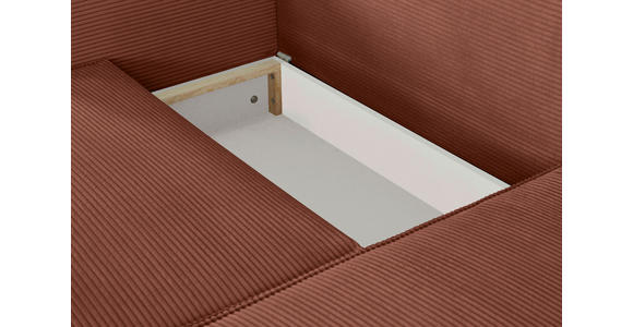 ECKSOFA Rostfarben Feincord  - Rostfarben/Schwarz, KONVENTIONELL, Kunststoff/Textil (242/151cm) - Carryhome