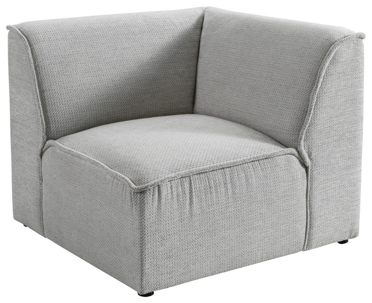 WOHNLANDSCHAFT Flachgewebe Naturfarben  - Schwarz/Naturfarben, Design, Kunststoff/Textil (211/368/165cm) - Lomoco