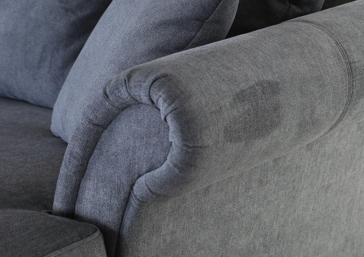 BIGSOFA in Flachgewebe Dunkelgrau  - Dunkelgrau/Dunkelbraun, KONVENTIONELL, Holz/Textil (270/80/110cm) - Livetastic