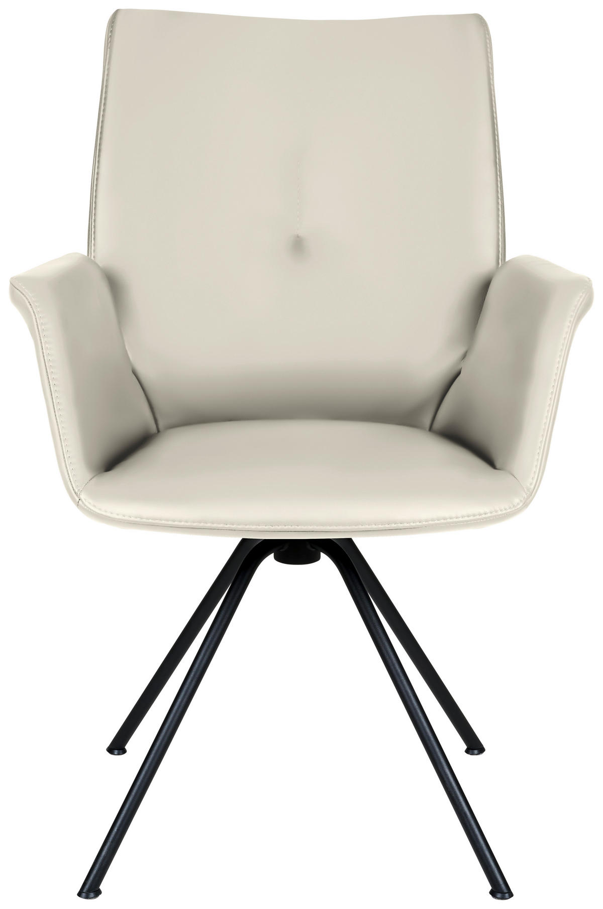 ARMLEHNSTUHL Stahl Echtleder pigmentiert  - Schwarz/Naturfarben, Design, Leder/Metall (65/91/63cm) - Dieter Knoll