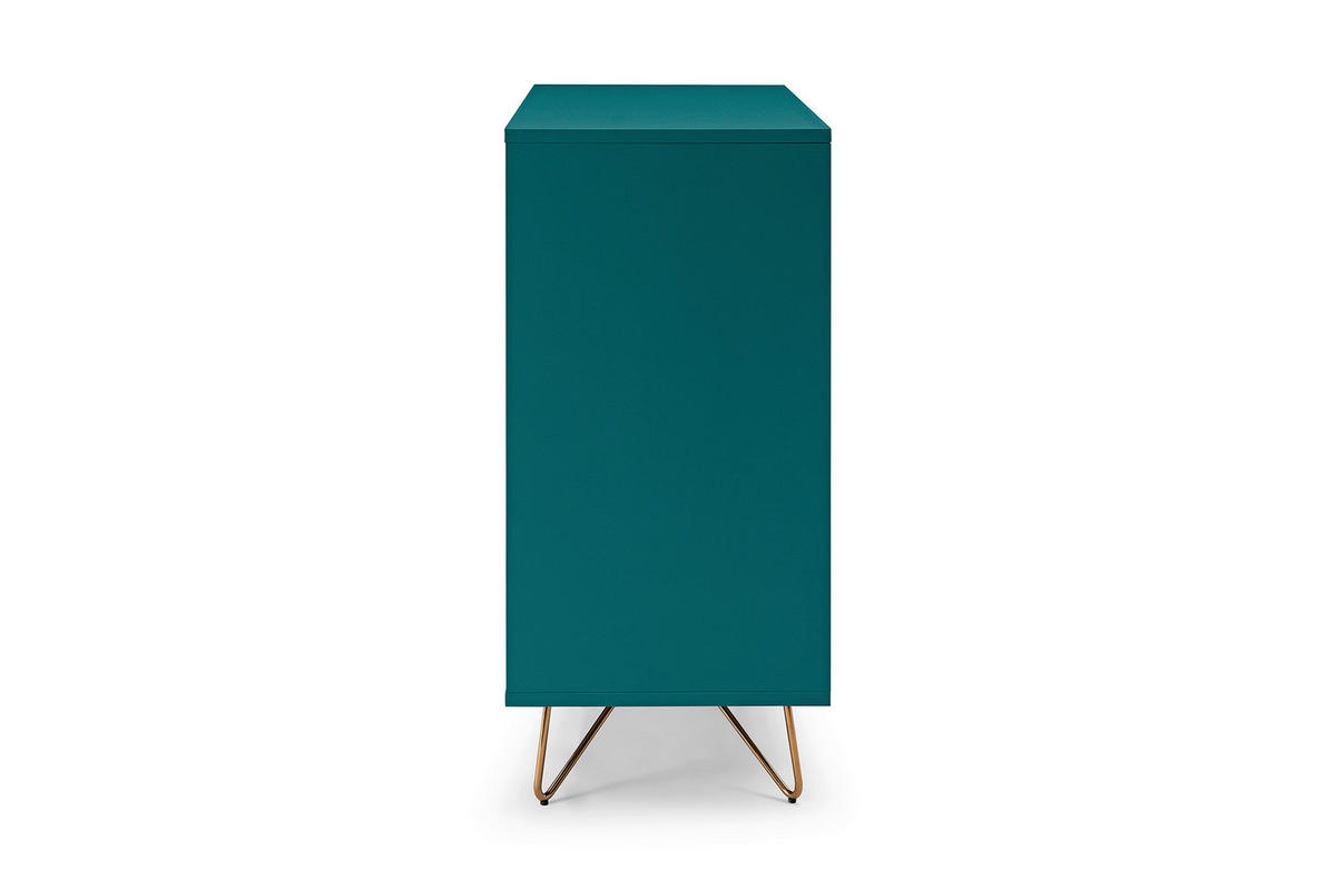 KOMMODE  in 90/90/40 cm  - Blau/Messingfarben, Design, Holzwerkstoff/Metall (90/90/40cm) - Livetastic