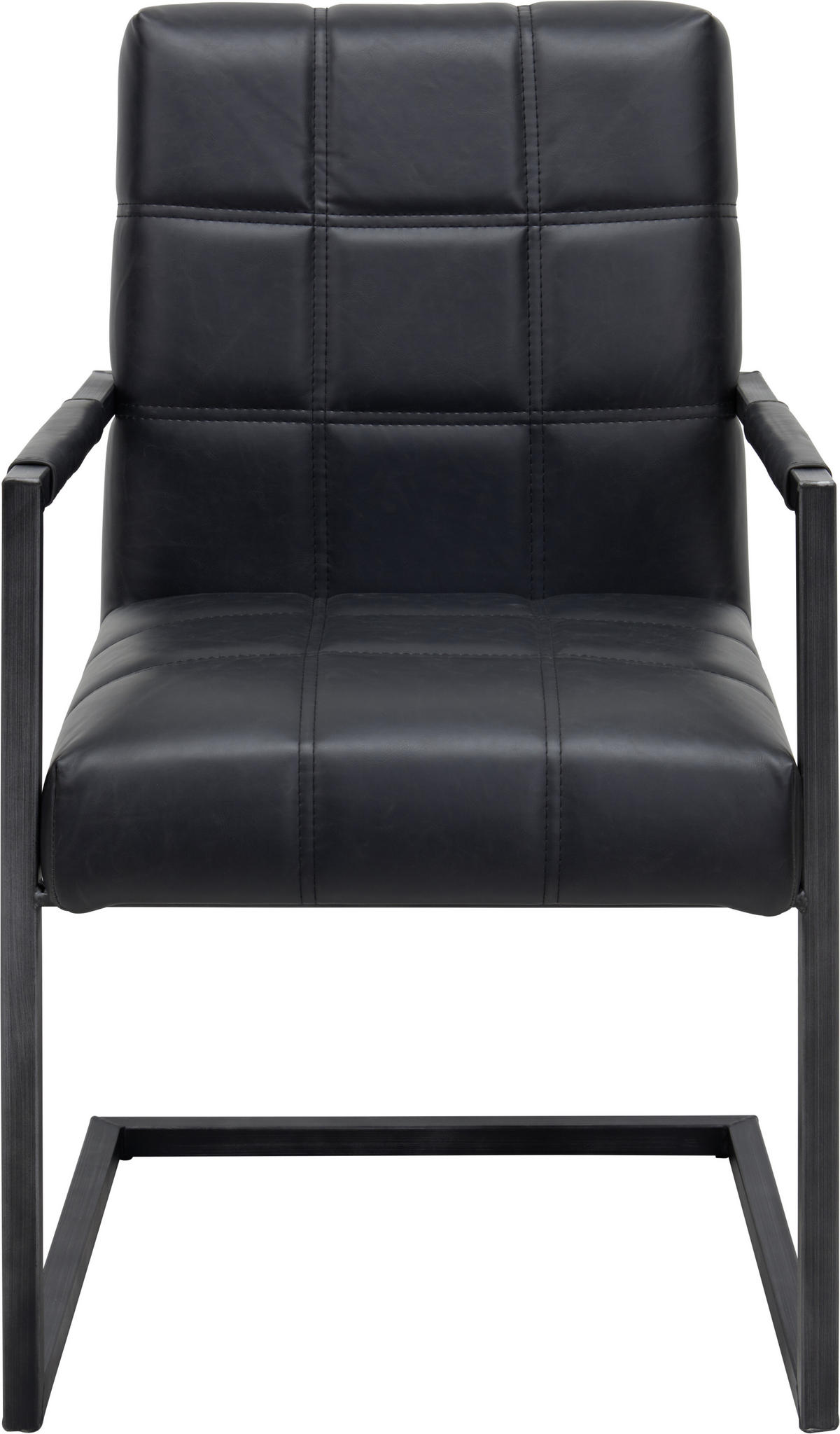 CHAISE ACCOUDOIRS  in Eisen Lederlook  - noir, Trend, métal/textile (55/92/63cm) - Ambia Home
