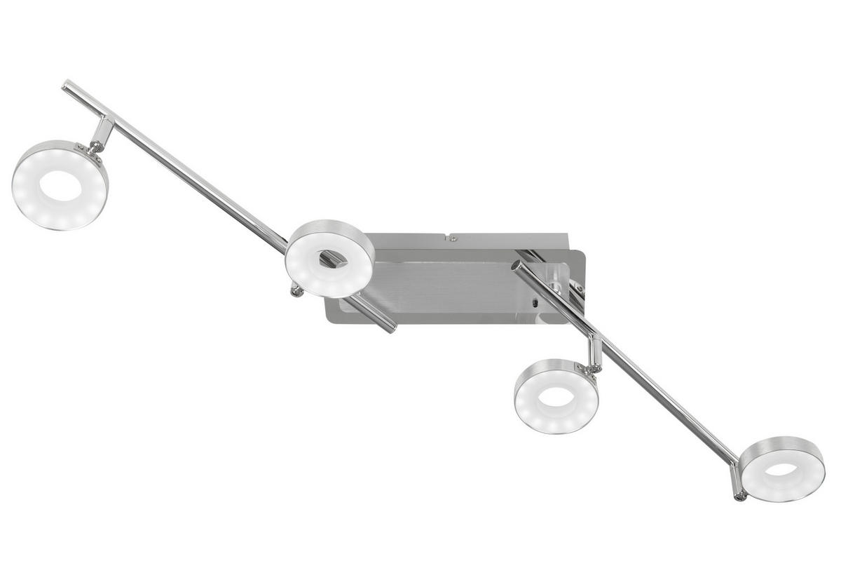 LED ZÁŘIČ, barvy hliníku, barvy chromu, teplá bílá, studená bílá, 84,5/9/18,8 cm - barvy chromu/barvy hliníku, Design, kov (84,5/9/18,8cm) - Novel