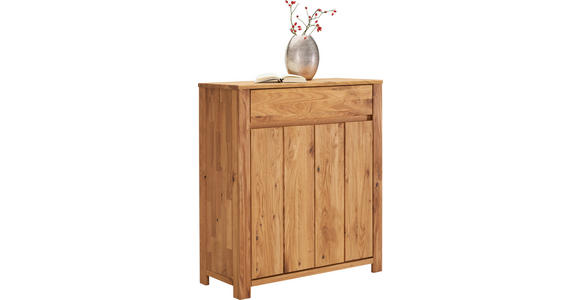 KOMMODE Wildeiche, Kerneiche massiv Eichefarben - Eichefarben, KONVENTIONELL, Holz (91,8/103,5/40cm) - Linea Natura