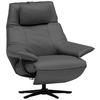 RELAXSESSEL in Leder Graublau  - Graublau/Schwarz, Design, Leder/Metall (92/79/82cm) - Dieter Knoll