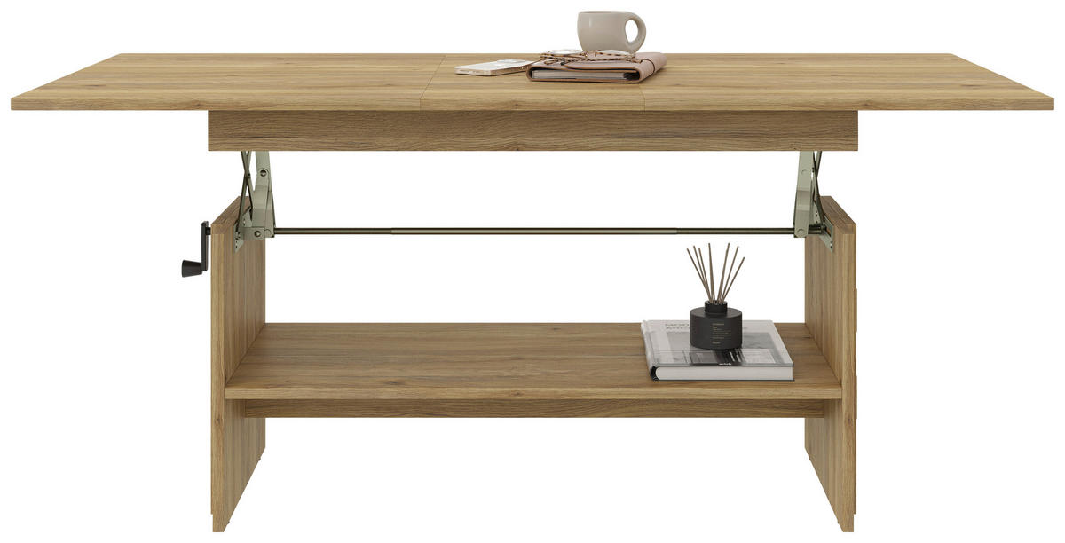 COUCHTISCH 110-140/65/51,5-61,5 cm rechteckig Eichefarben  - Eichefarben, KONVENTIONELL, Holzwerkstoff (110-140/65/51,5-61,5cm) - Xora