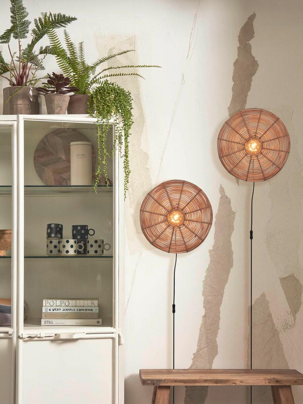 VÄGGLAMPA GOOD&MOJO  10/40/40 cm   - naturfärgad, Trend, naturmaterial (10/40/40cm) - Good & Mojo