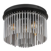 TAKLAMPA GORLEY 32/32/21,5 cm  - svart, Klassisk, metall/glas (32/32/21,5cm) - Globo