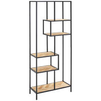 ETAJERĂ  70/171/30 cm culoare natur, negru, culoare lemn pin  - culoare lemn pin/culoare natur, Design, lemn/metal (70/171/30cm) - MID.YOU