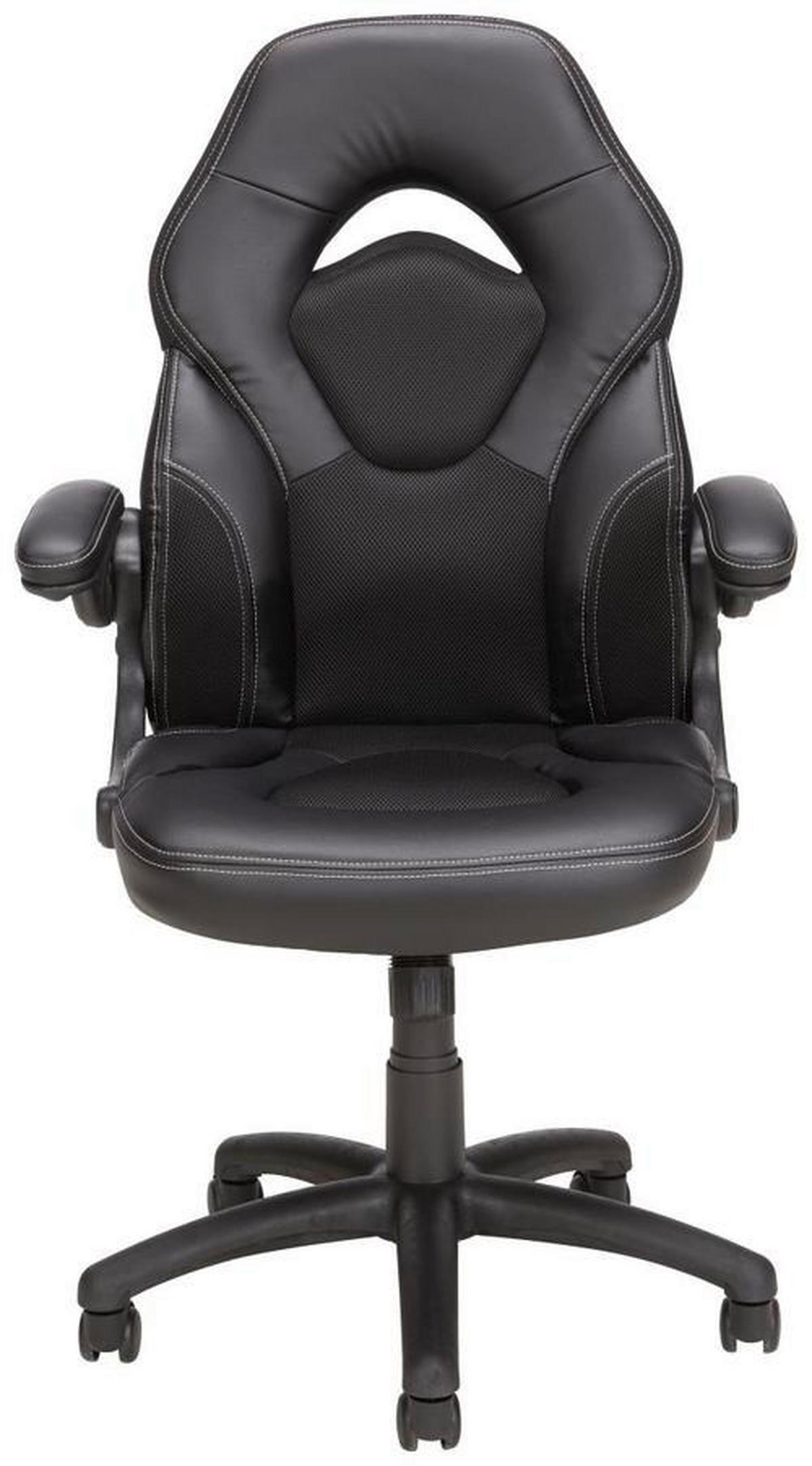 SNURRSTOL  i läderimitation, nätklädsel svart  - vit/svart, Modern, metall/textil (61/106-116/64cm) - Best Price