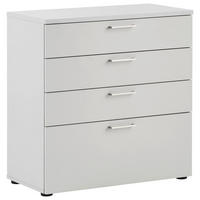 KOMODA, světle šedá, 80,2/84,2/41 cm - barvy stříbra/černá, Konvenční, kov/kompozitní dřevo (80,2/84,2/41cm) - MID.YOU