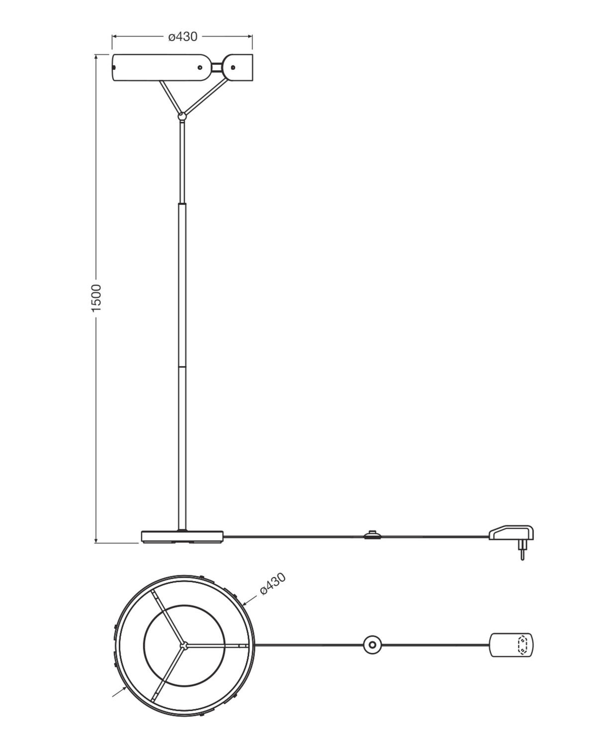 LED-STEHLEUCHTE 43/150 cm   - Dunkelgrau, Basics, Kunststoff/Textil (43/150cm) - Osram