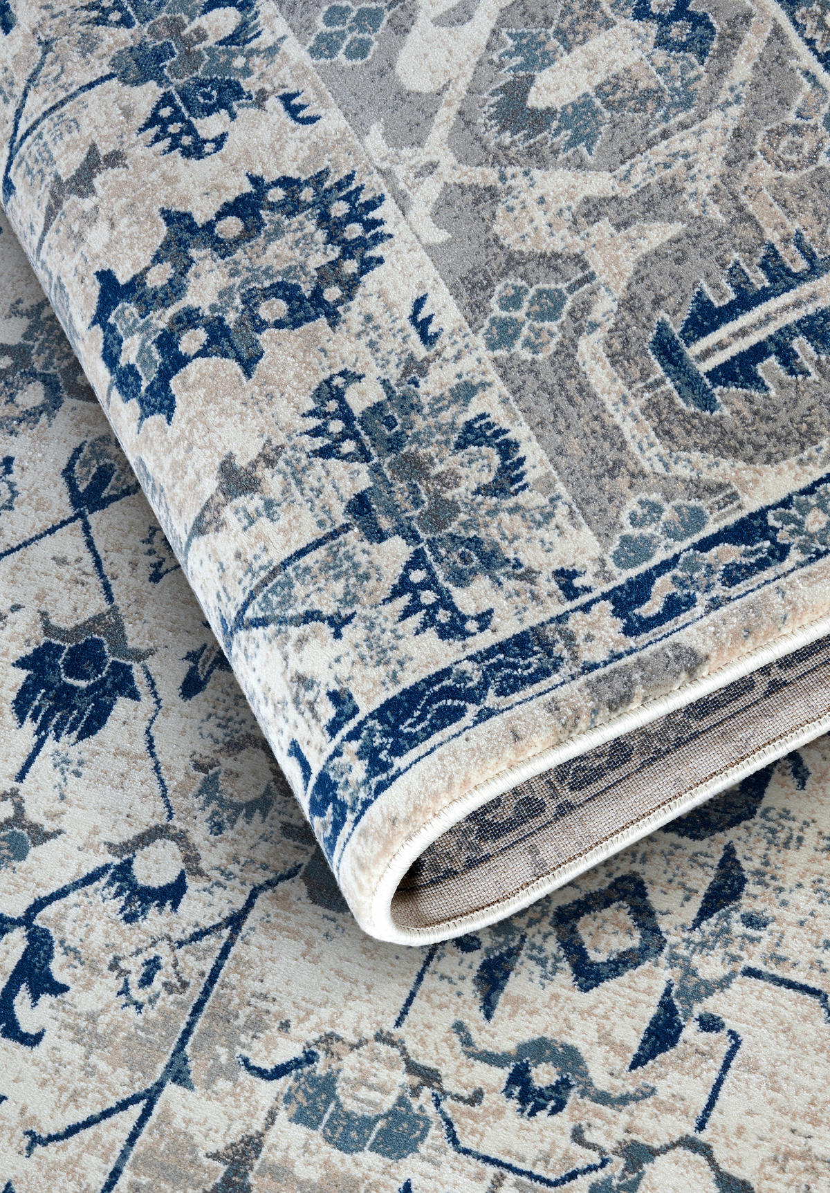 FLACHWEBETEPPICH 160/235 cm Kollektion 1869 Blau, Creme  - Blau/Creme, Design, Kunststoff/Textil (160/235cm) - Villeroy & Boch