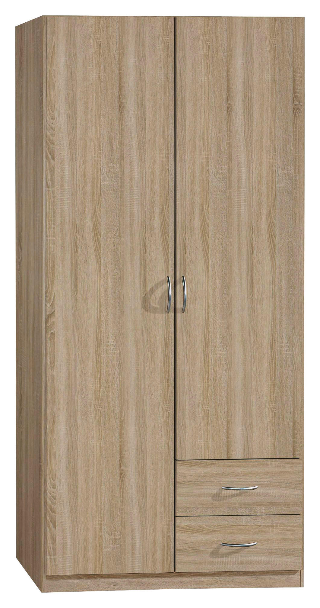 OMARA S KLASIČNIMI VRATI, hrast sonoma  - srebrne barve/hrast sonoma, Design, umetna masa/leseni material (91/197/54cm) - Boxxx