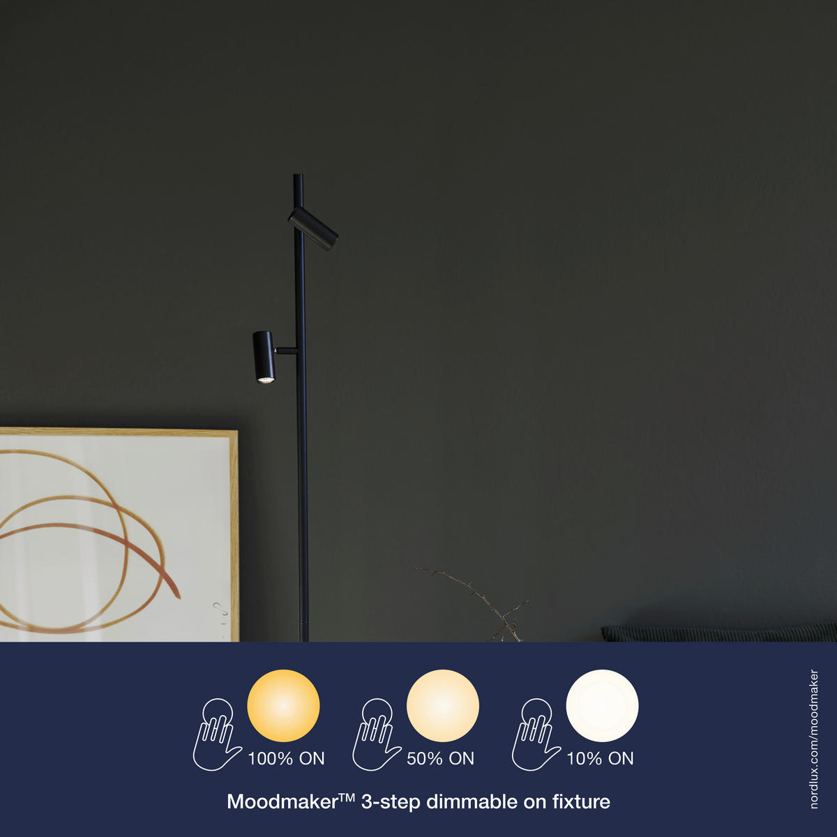 STOJACÍ LED SVÍTIDLO, 141 cm - černá, Design, kov (141cm) - Nordlux