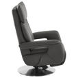 RELAXSESSEL in Leder Dunkelgrau  - Edelstahlfarben/Dunkelgrau, Design, Leder/Metall (78/112/85cm) - Cantus