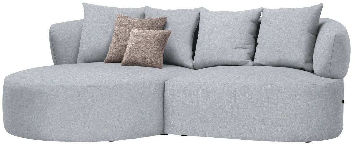 ECKSOFA in Flachgewebe Hellgrau  166/235 cm  - Hellbraun/Hellgrau, MODERN, Kunststoff/Textil (166/235cm) - Hom`in