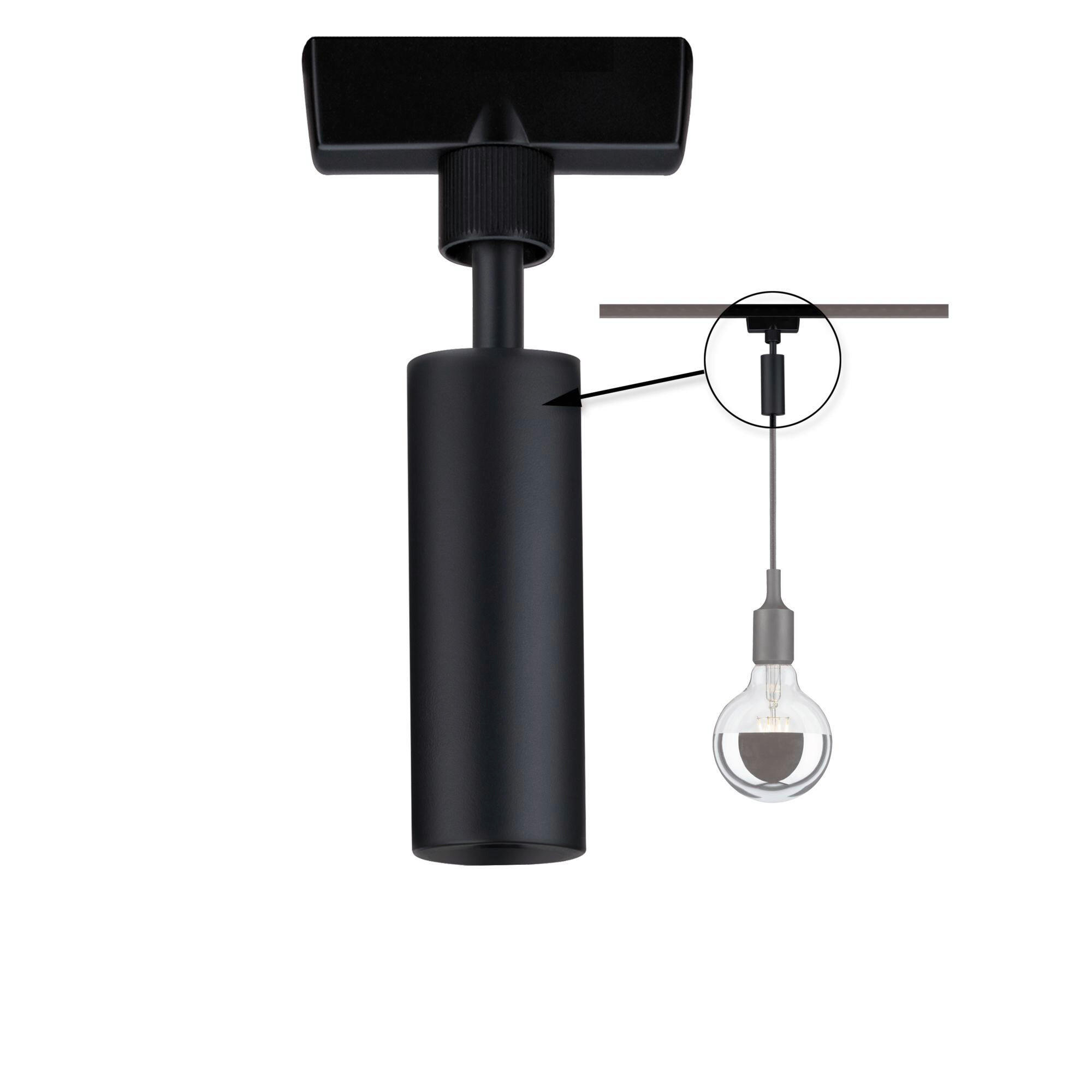 SCHIENENSYSTEM-ADAPTER - Schwarz, Design, Kunststoff/Metall (2,3/12cm) - Paulmann