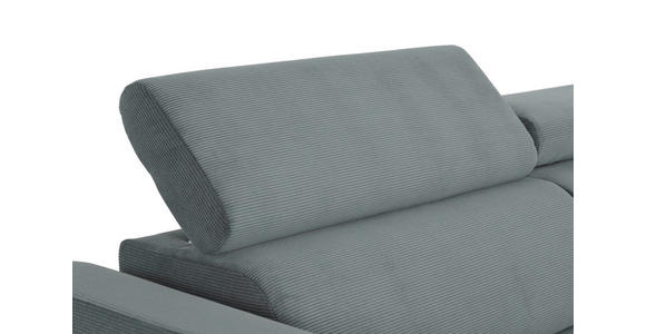 ECKSOFA in Feincord Anthrazit 280/205 cm - Anthrazit/Schwarz, Design, Textil/Metall (280/205cm) - Xora