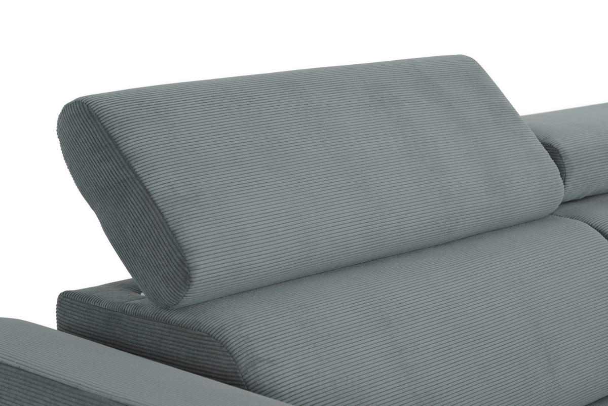 ECKSOFA in Feincord Anthrazit  205/280 cm  - Anthrazit/Schwarz, Design, Textil/Metall (205/280cm) - Xora