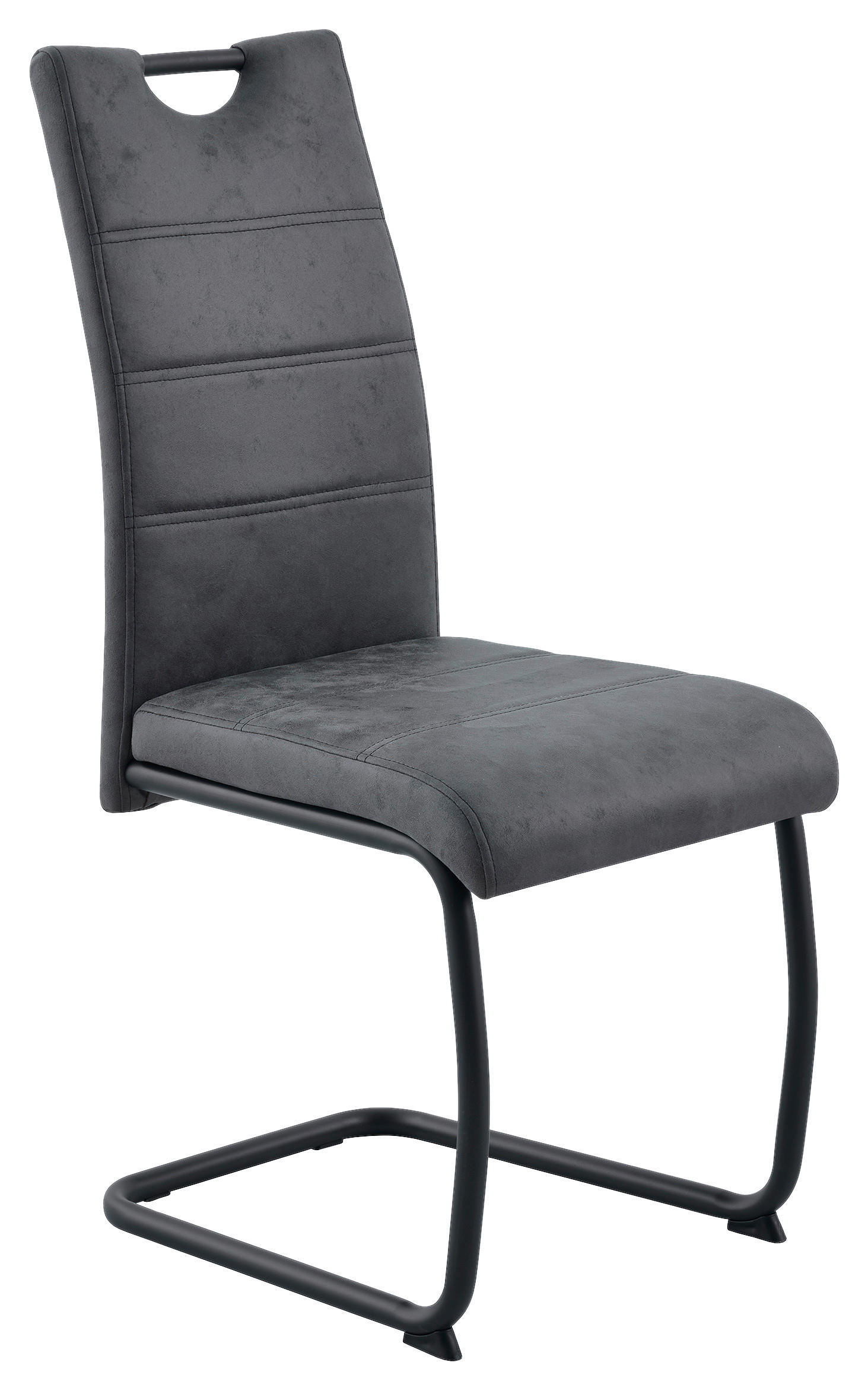 Stuhl Sabrina Microfaser Grau, B: 44 Cm