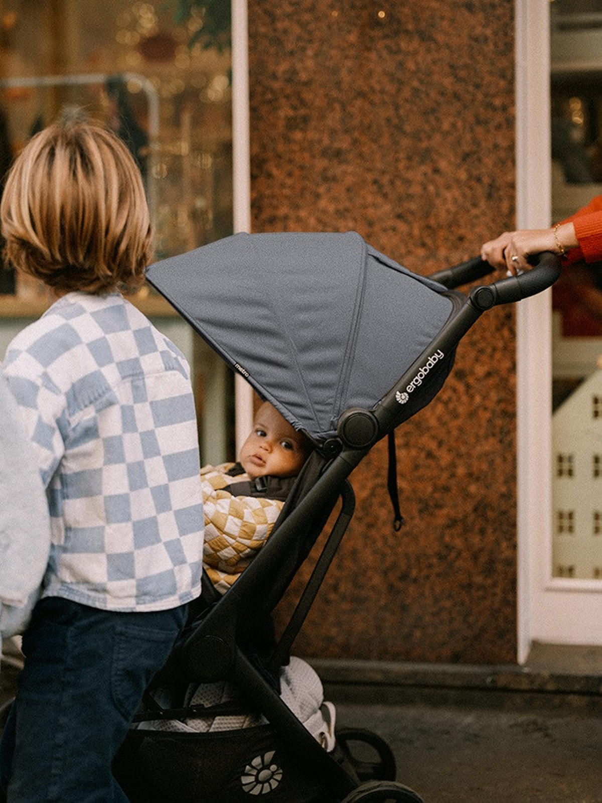 KIŠOBRAN KOLICA  METRO 3  - tamnosiva/crna, Osnovno, tekstil (23/44/56cm)