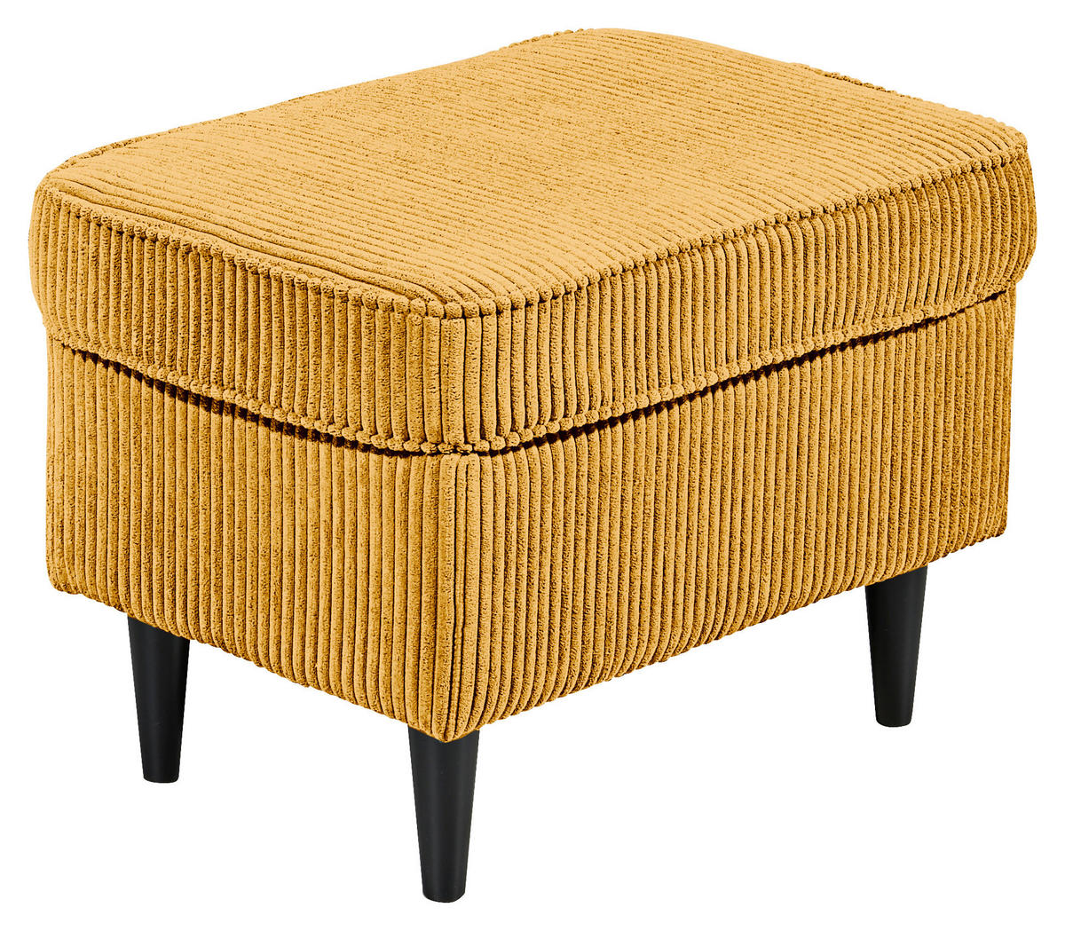 HOCKER in Textil Gelb  - Gelb/Schwarz, Basics, Holz/Textil (63/43/42cm) - MID.YOU
